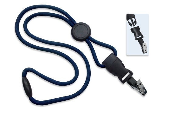 1/4" Polyester Lanyard with Round Slider and Quick Release (Bulldog Clip) 2