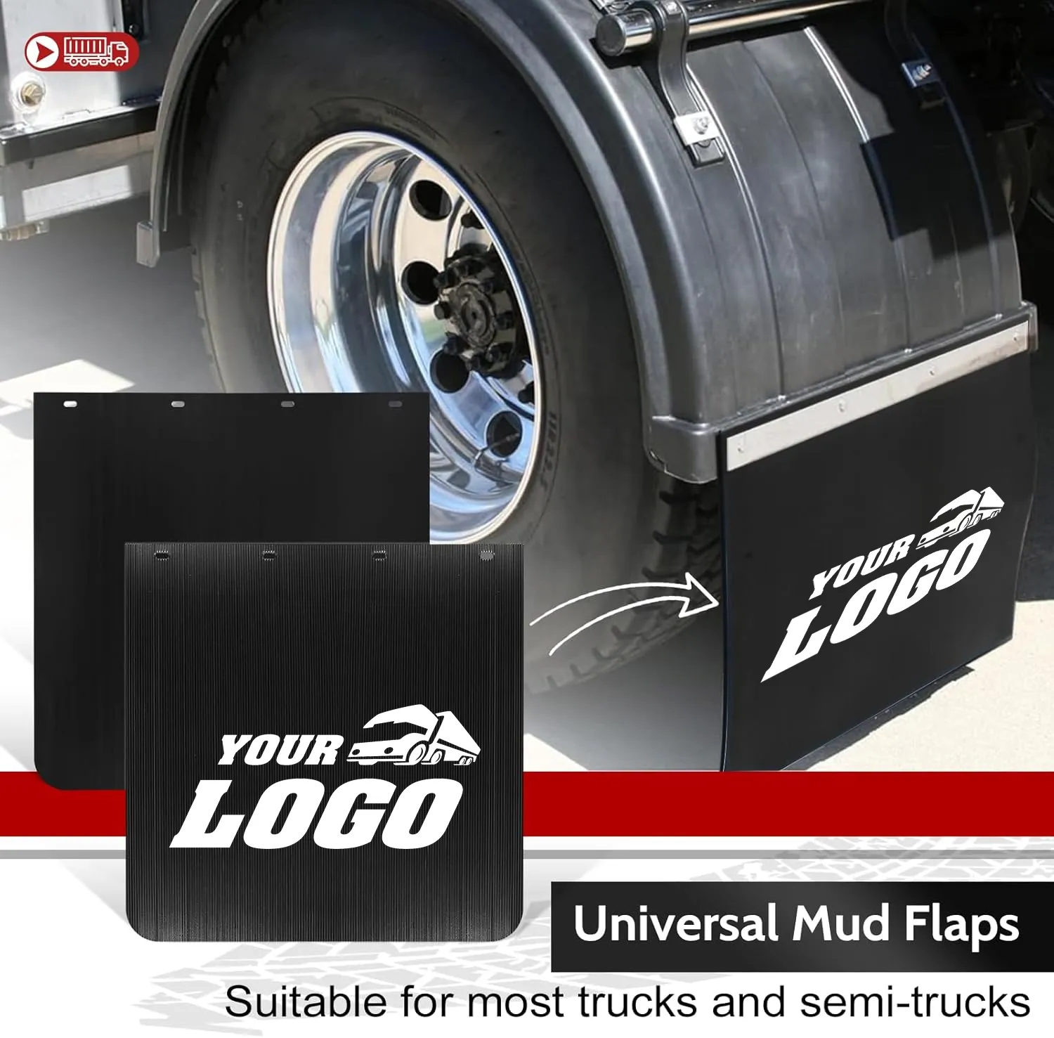 24"x24" Heavy-Duty Mud Flaps with Customized Logo 3