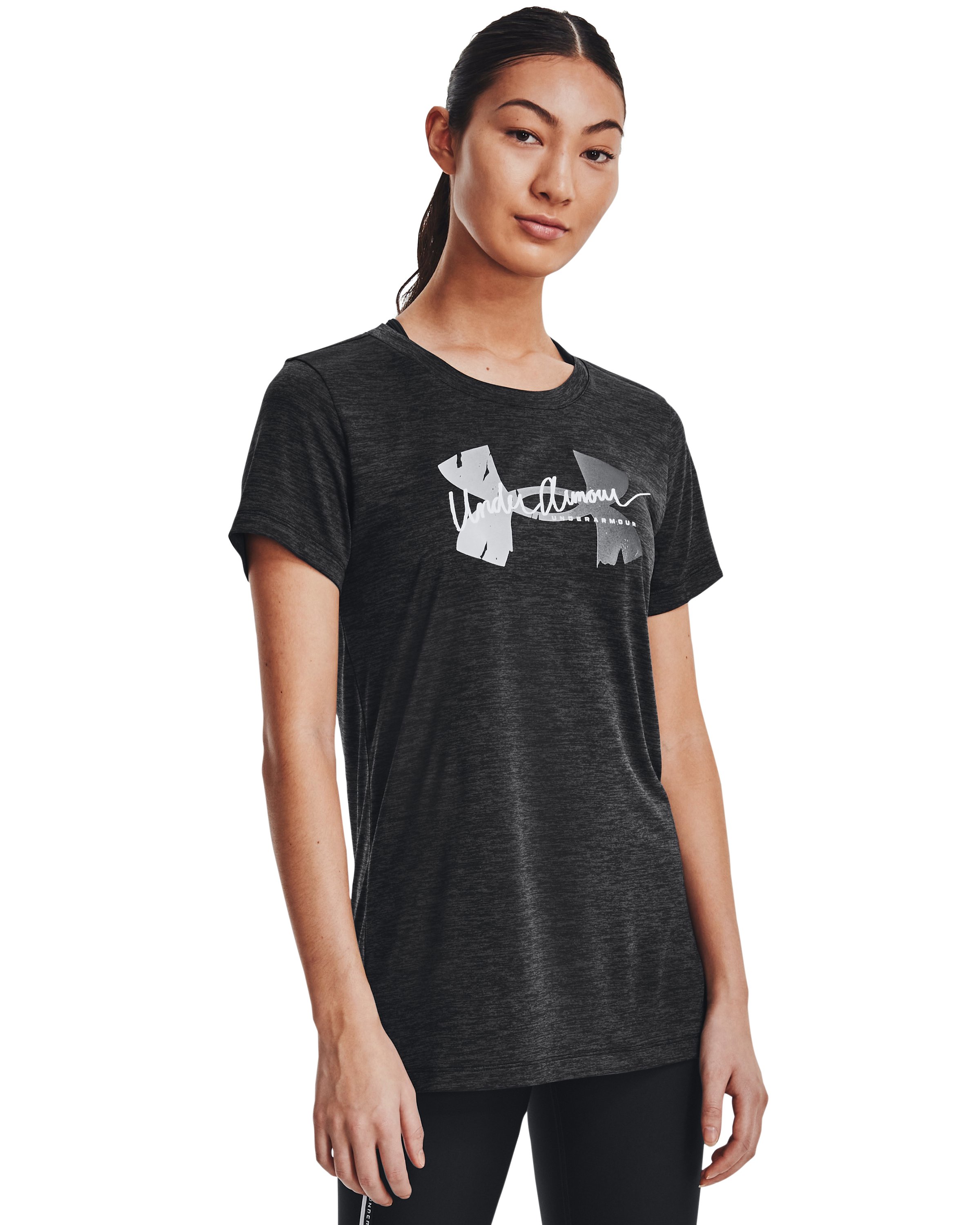 Women's UA Tech Twist Script Logo Short Sleeve 3