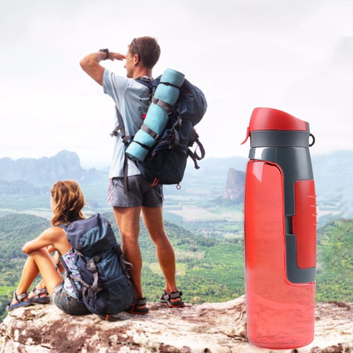 25oz Sport Water Bottle with Wallet Card Storage 5