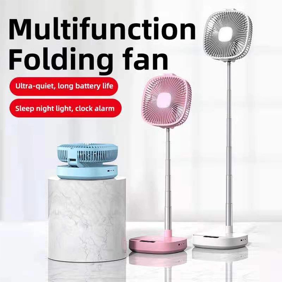Wireless charging Clock Usb Speaker Led with Table Fan Stand 1