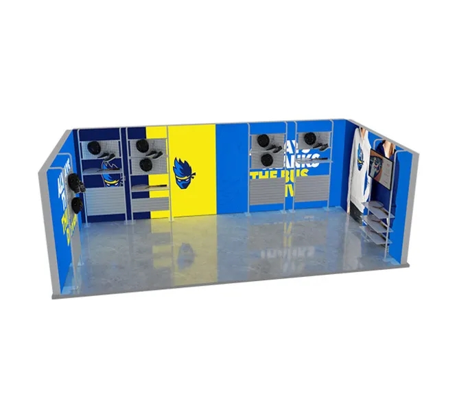 20ft Backlit Trade Show Display – LED Lightbox Display with Shelving 2