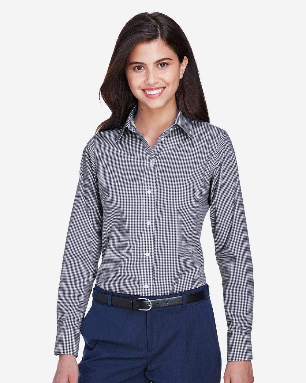 Women's Crown Collection® Gingham Check Woven Dress Shirt - D640W 31
