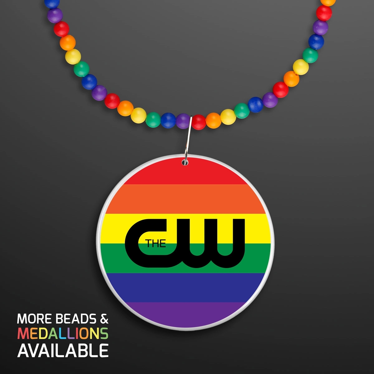 Rainbow Beads Necklace with Medallion (NON-Light Up) 2