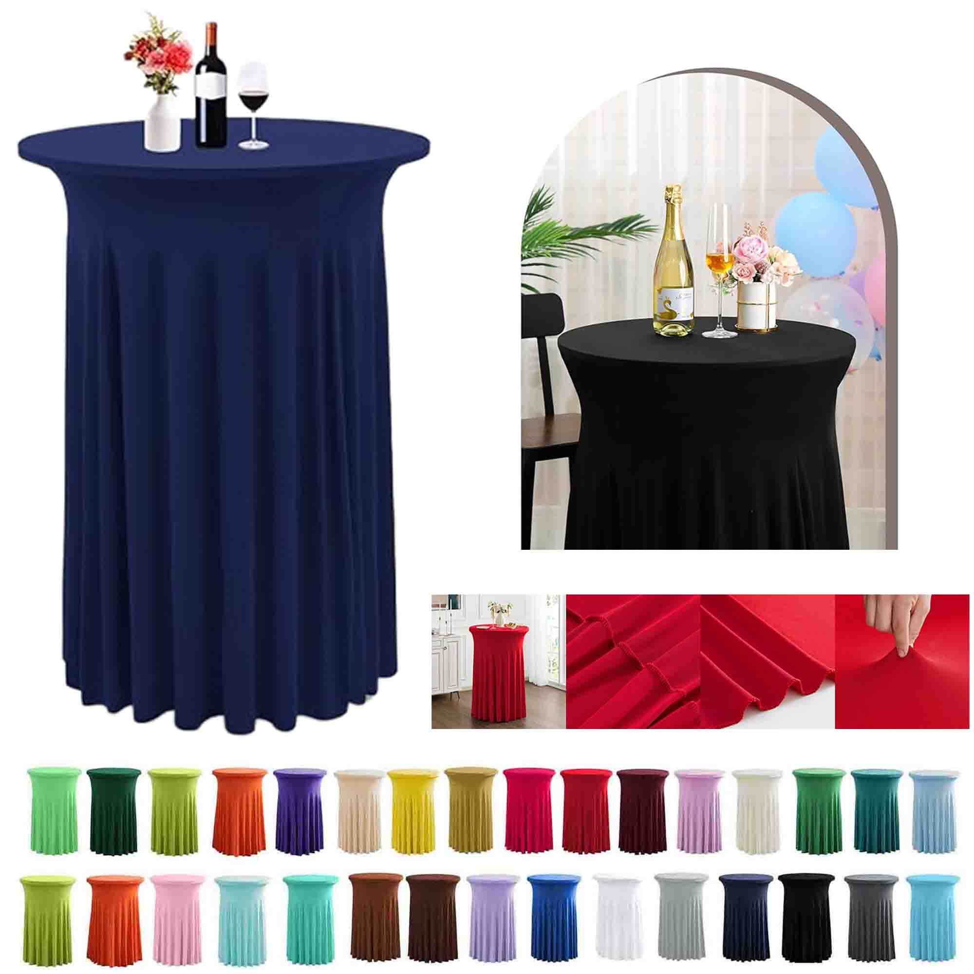 Cocktail Table Covers Spandex Stretch Round Tablecloth Skirt 2
