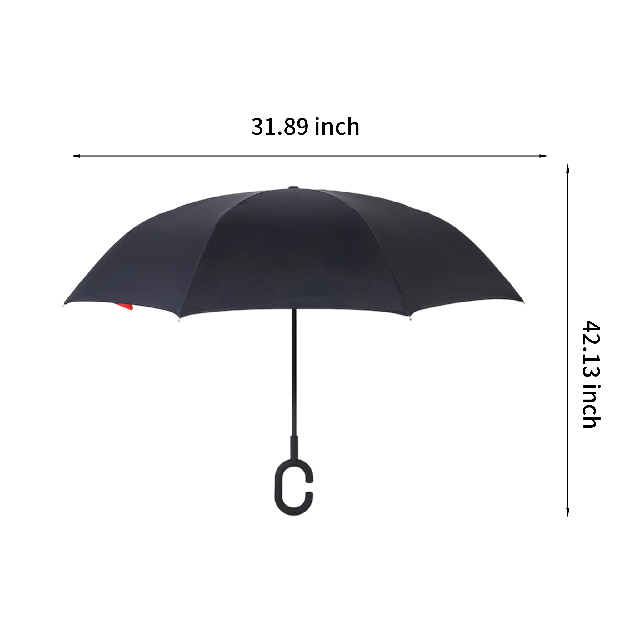 Double Layer Waterproof Reverse Folding Inverted Umbrella With Wrist Handle 42" X 31.5" 31