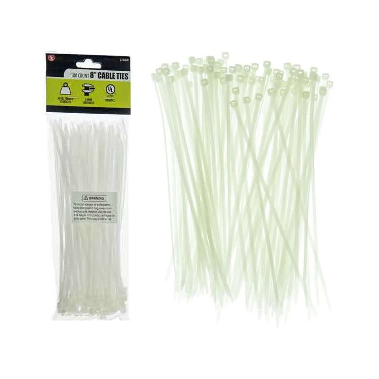 100-Piece Set Cable Ties Natural - 8" x 3.6MM 1