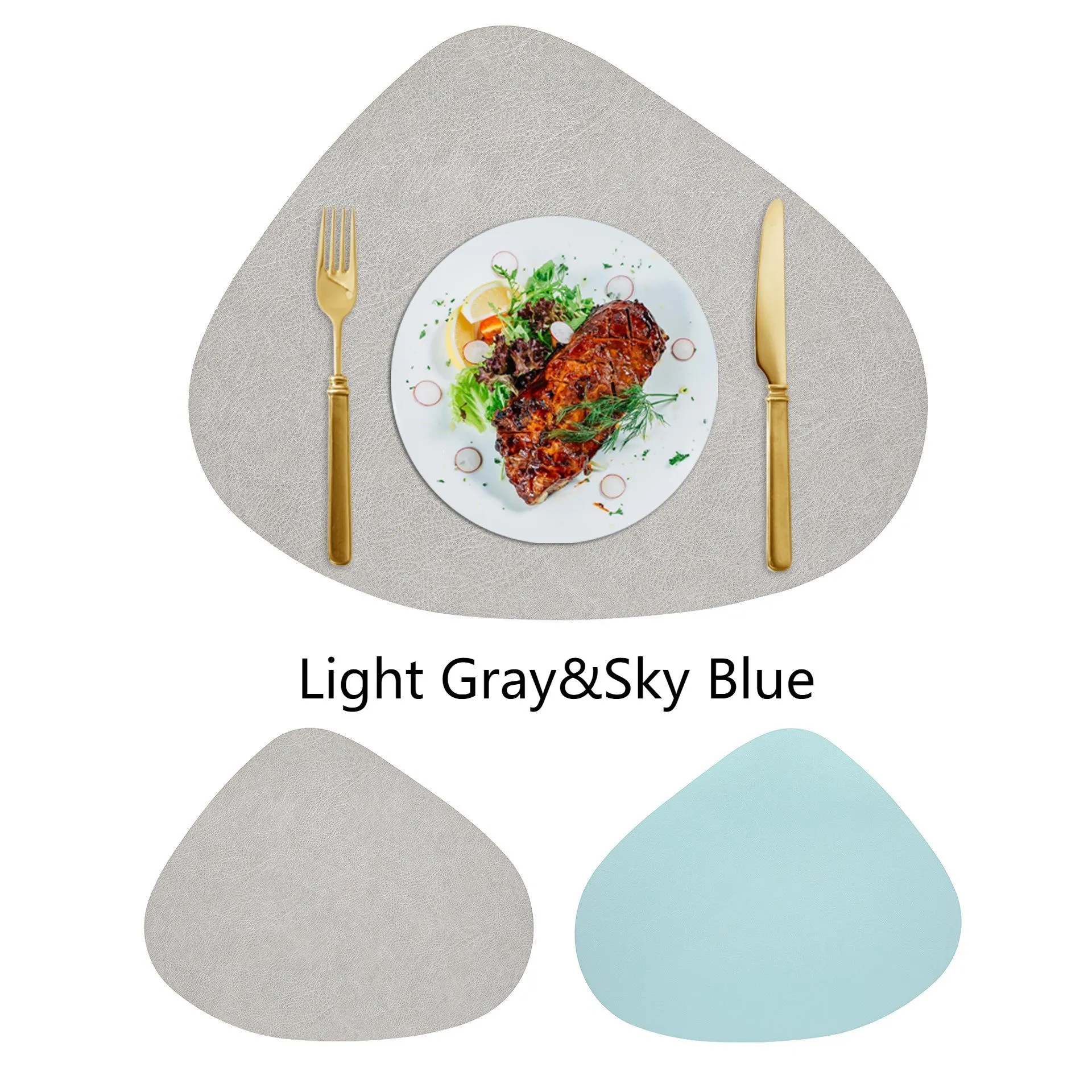 Water Droplet Shaped Leather Coaster Table Tableware Mat 13