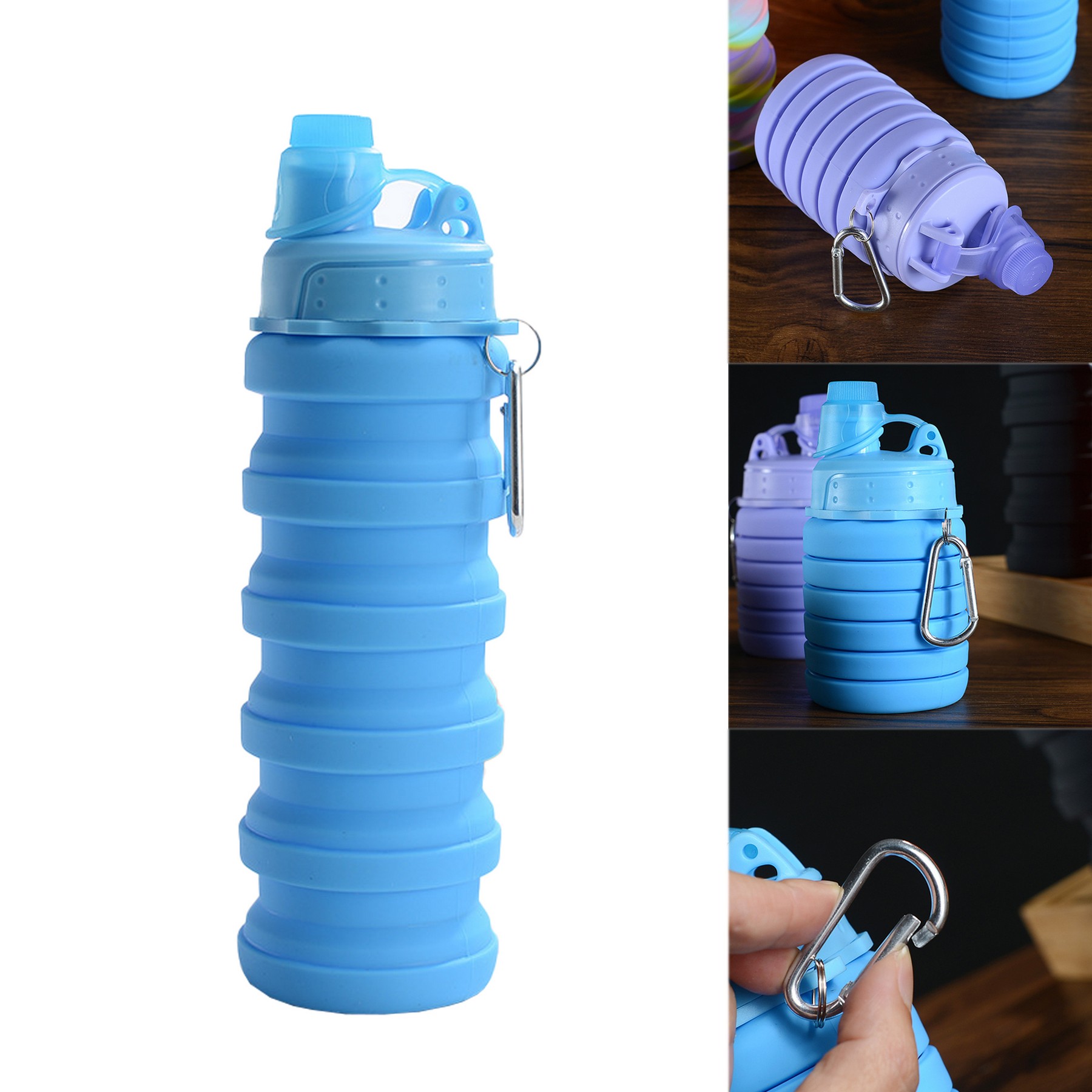 Collapsible Silicone Water Bottles 16 Oz 3
