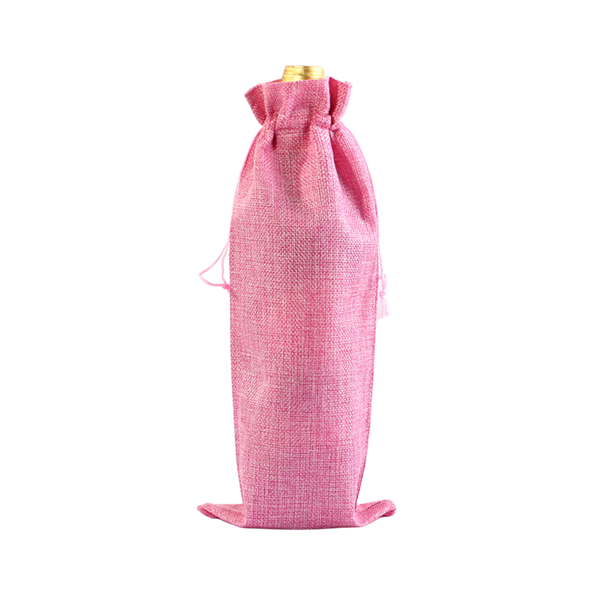 Drawstring Closure Burlap Wine Bag Champagne Gift Packaging Set 19