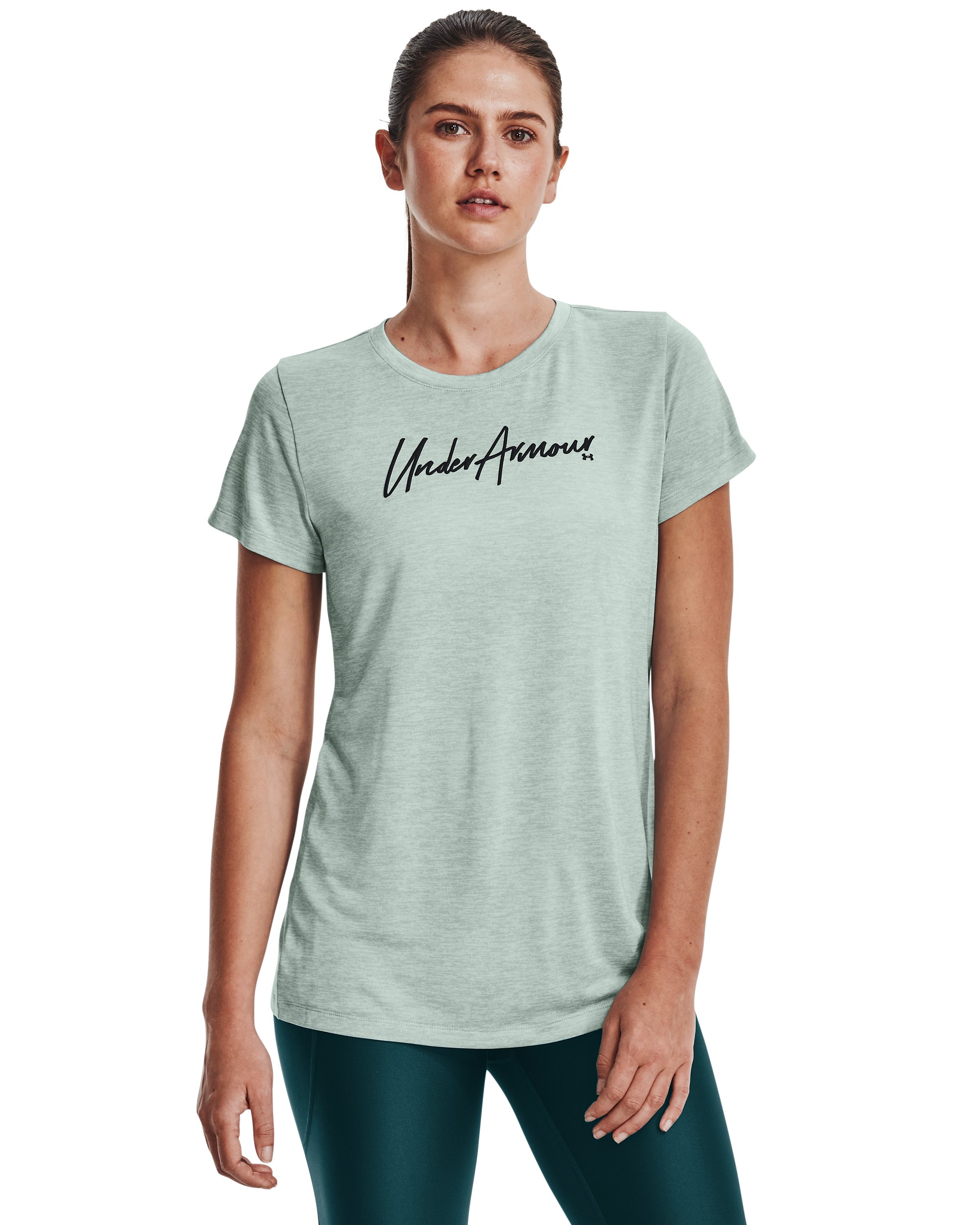 Women's UA Tech Twist Script Wordmark Short Sleeve 6