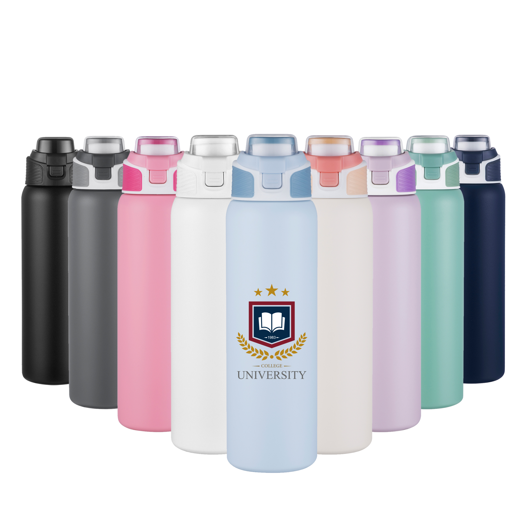28oz. Vacuum Insulated Stainless Steel Water Bottle with Handle Lid 2