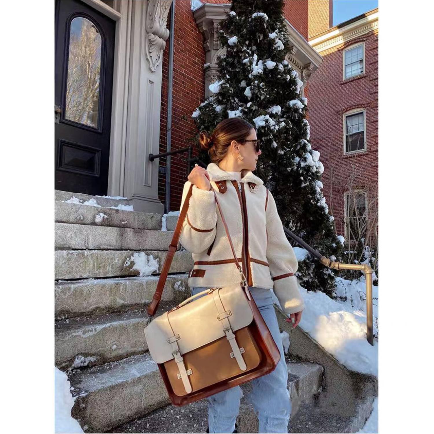 Laptop for Women 15.6 inch Briefcase Genuine Leather Bag 5