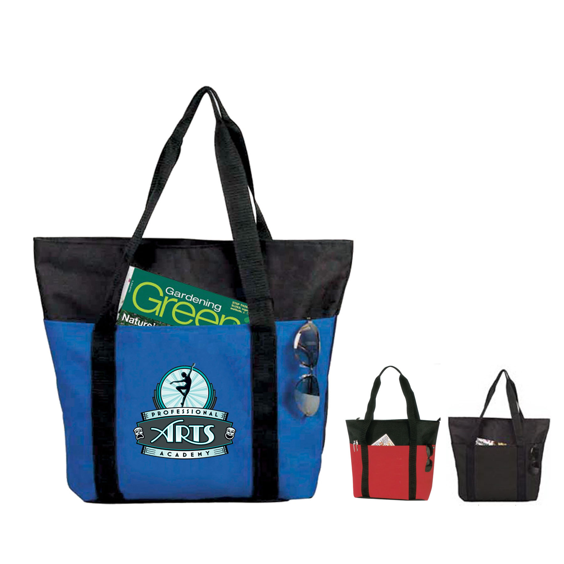 Polyester Arcadia Zipper Tote II, custom tote bag with logo imprint 5