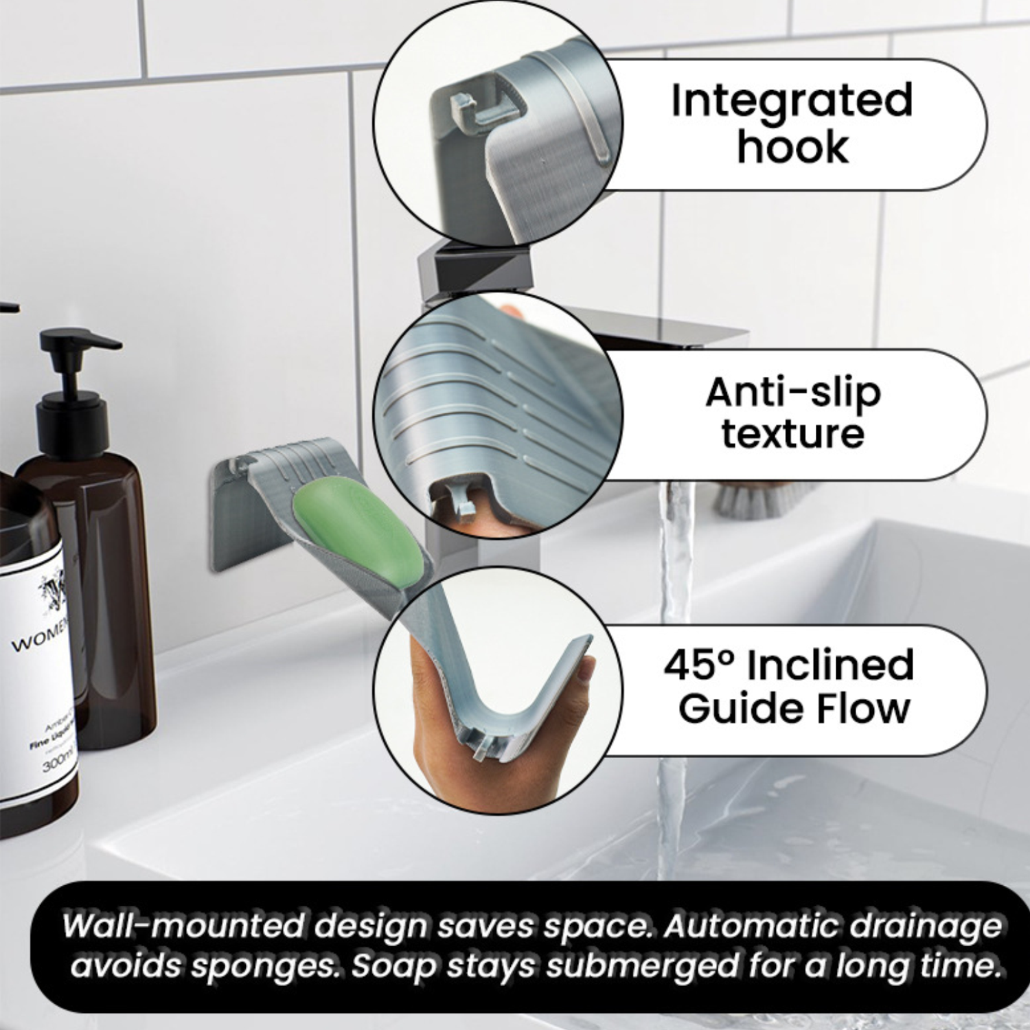 Plastic Bathroom Drain Soap Dish 7