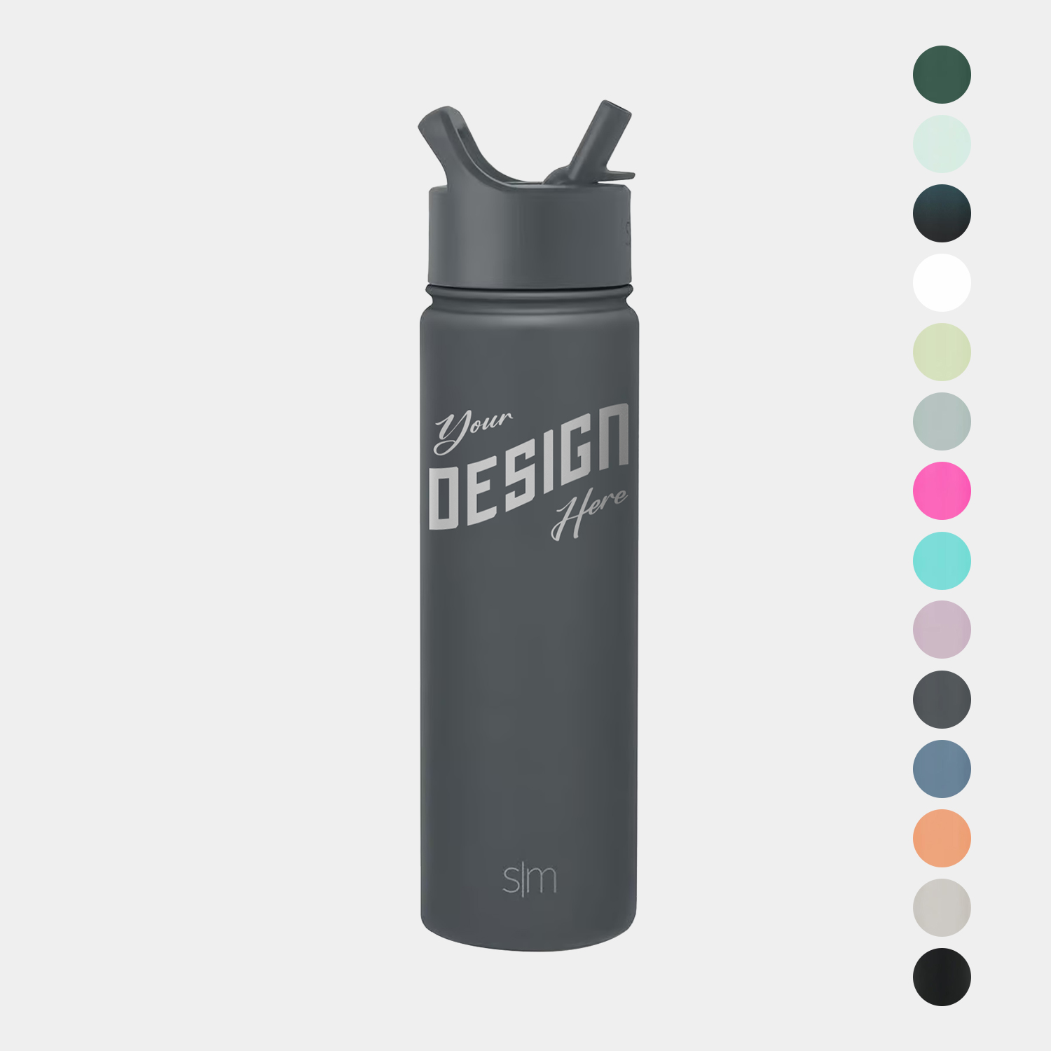 22 oz Simple Modern® Stainless Steel Insulated Water Bottle w/ Straw Lid, custom water bottle with logo imprint 2