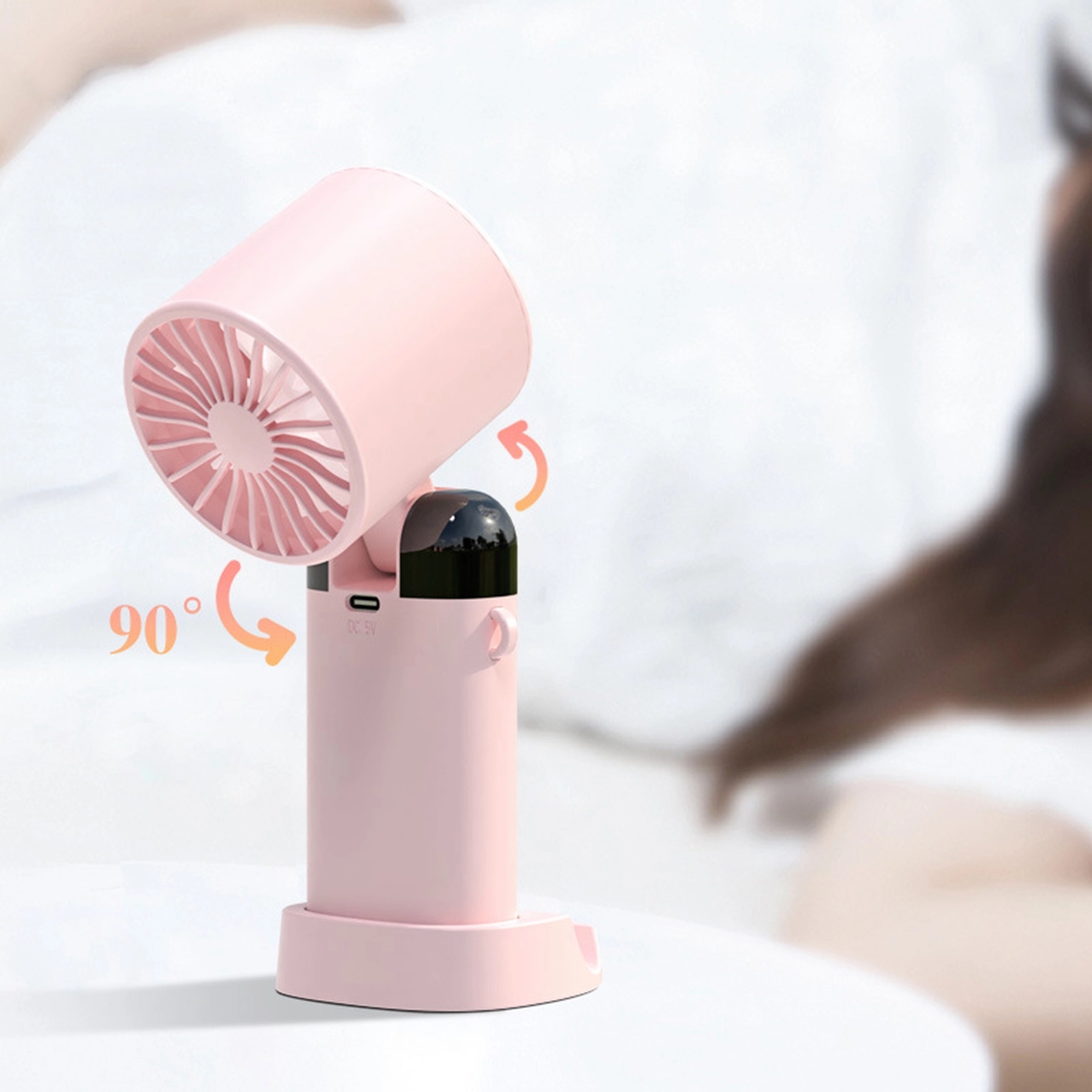 1200 mAh Digital Display Desktop Folding Phone Holder Fan 6