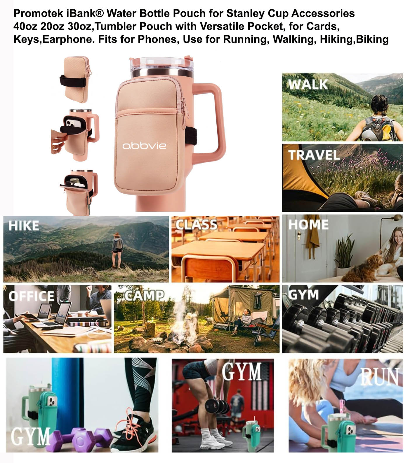 iBank ® Carrier Pouch for Stanley Cup Water Bottle 1