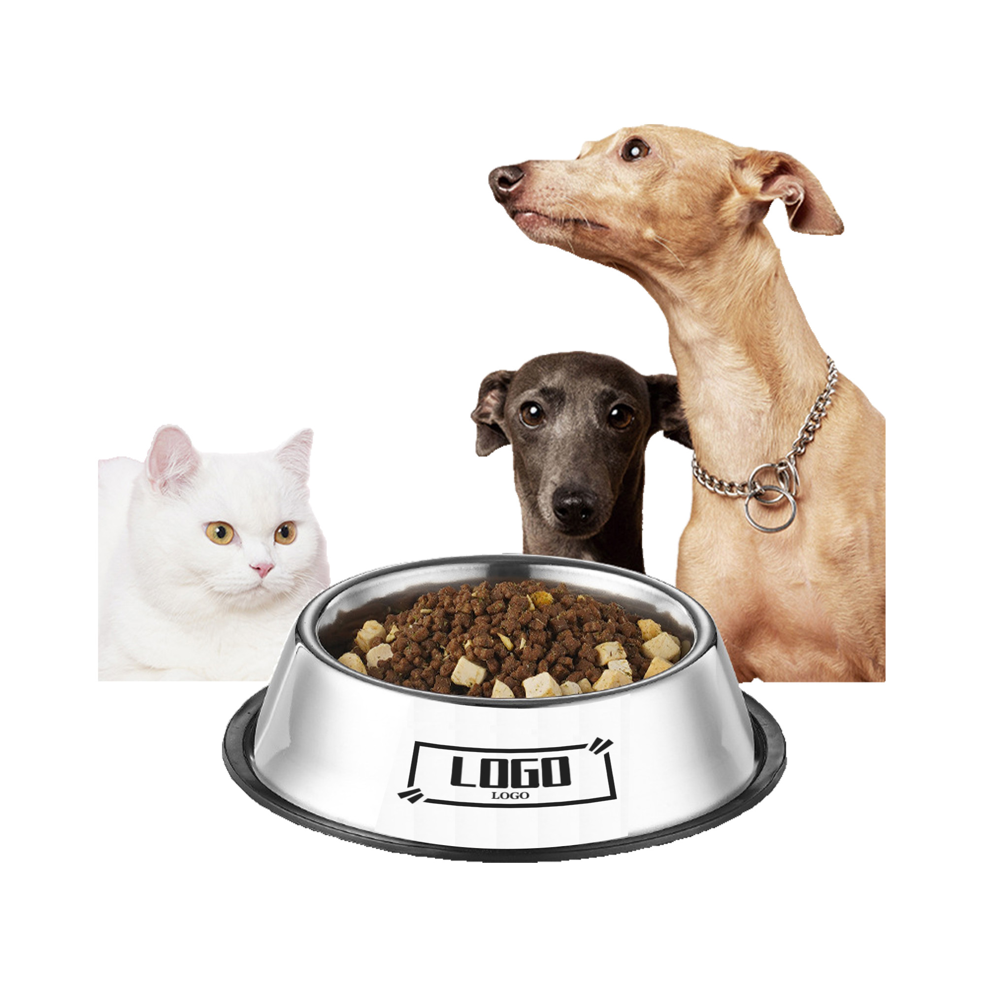 High Quality Steel Pet Feeding Tray with Silicone Mat 2