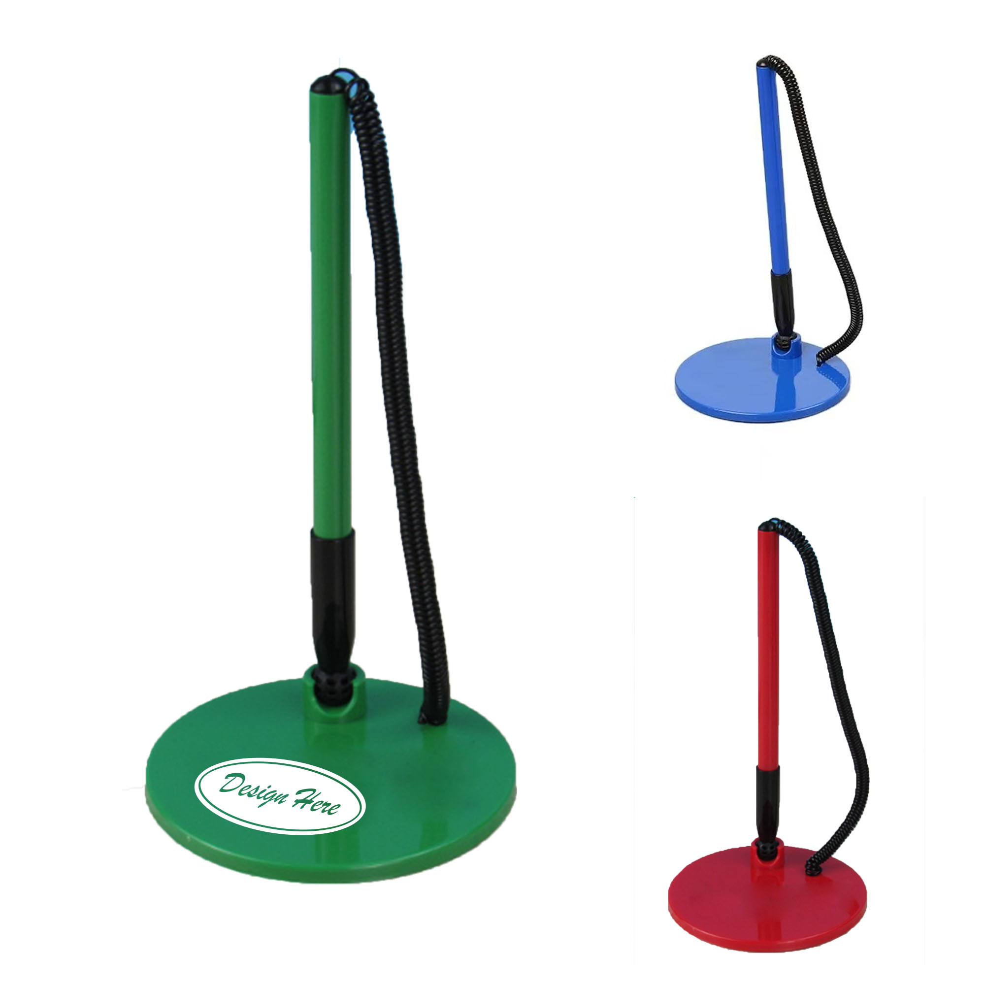 Spring-Equipped Round Fixed Desk Pen for Bank and Service Use 4