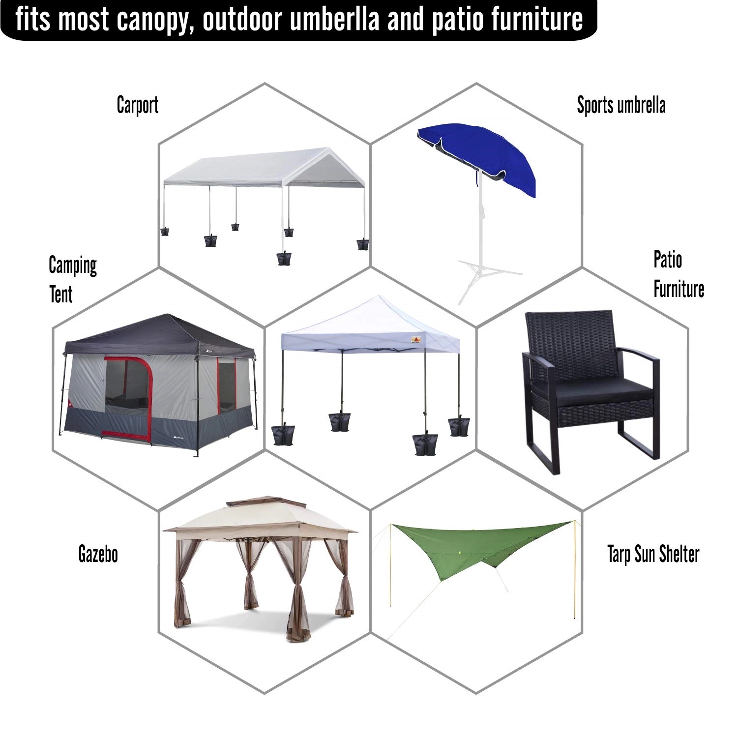 Canopy Weights Gazebo Tent Sand Bags, 4pcs-Pack (Black) 6