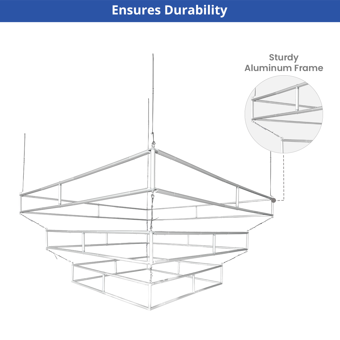 Skytube Tiered Square Hanging Sign (10' x 5') Double Sided - Graphic & Hardware Combo) 4