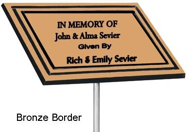 4" x 6" Bronze Border Cast Aluminum Stake Plaque 2