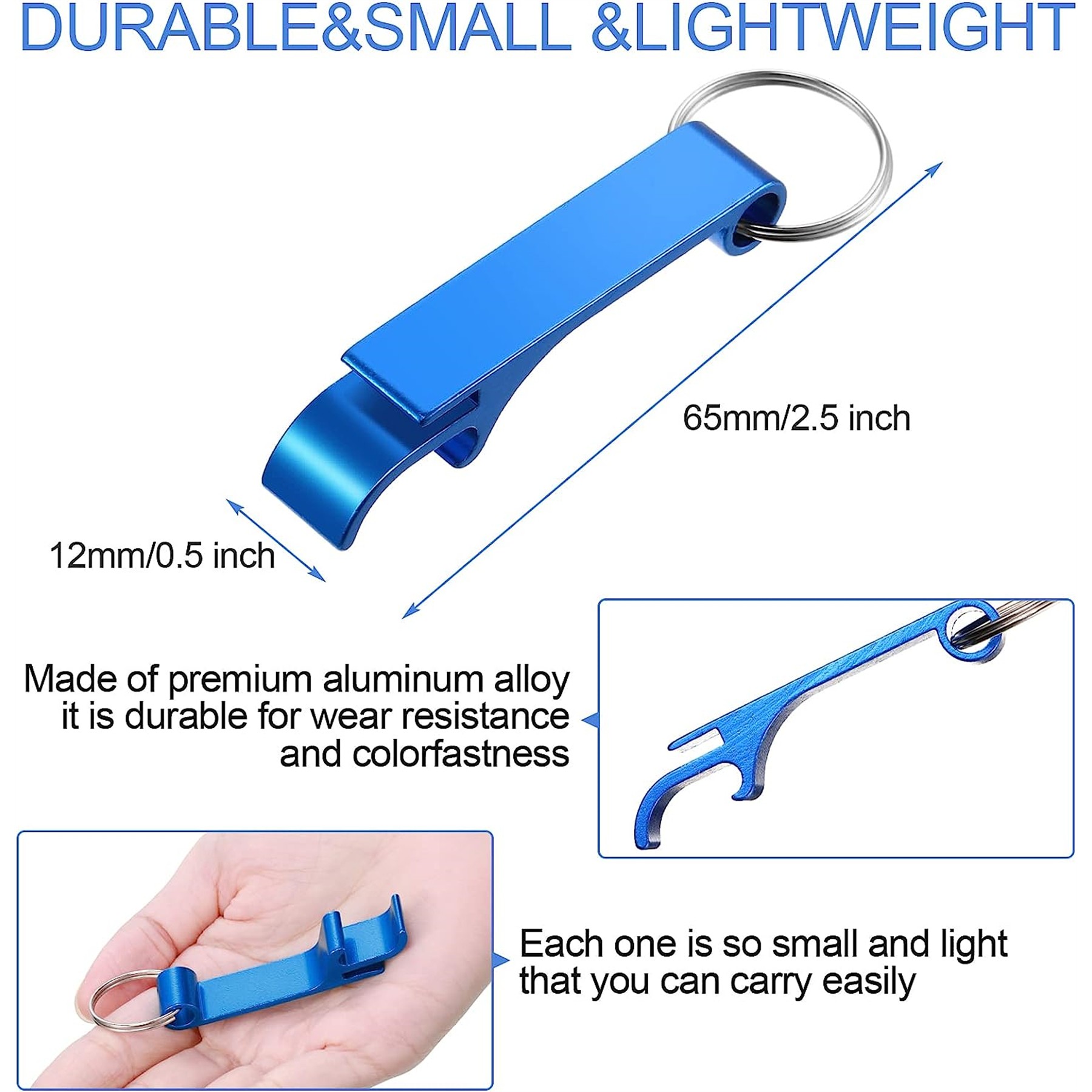 Aluminum Alloy Bottle Opener Keychain 3