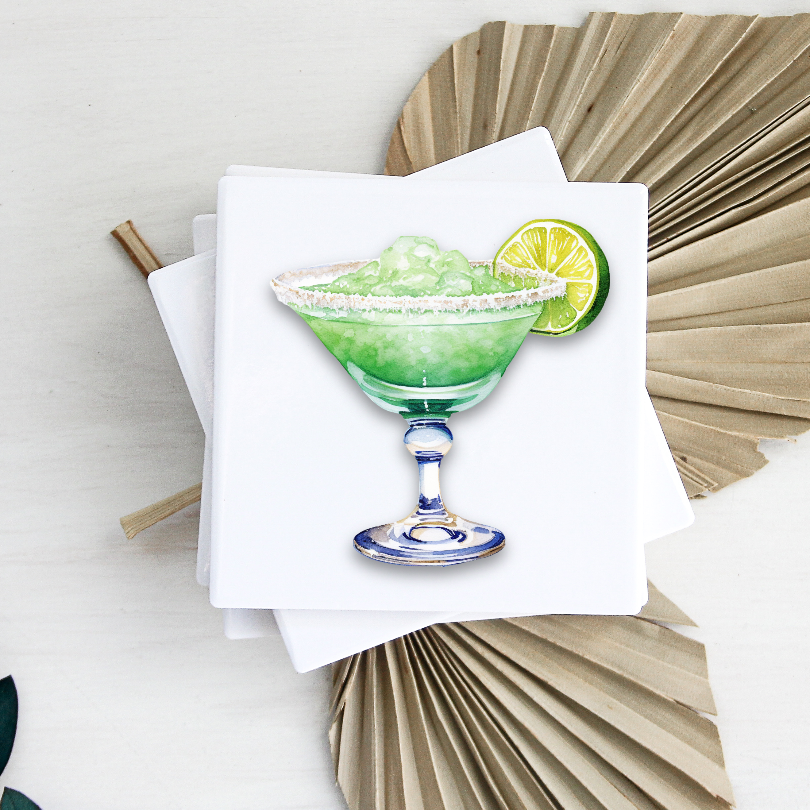 Square Coaster Semi-Gloss White Ceramic 12