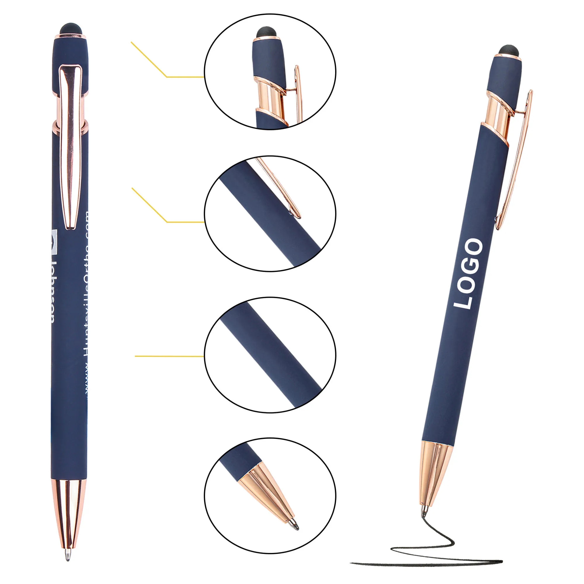 Retractable Ballpoint Pen With Stylus Tip 18