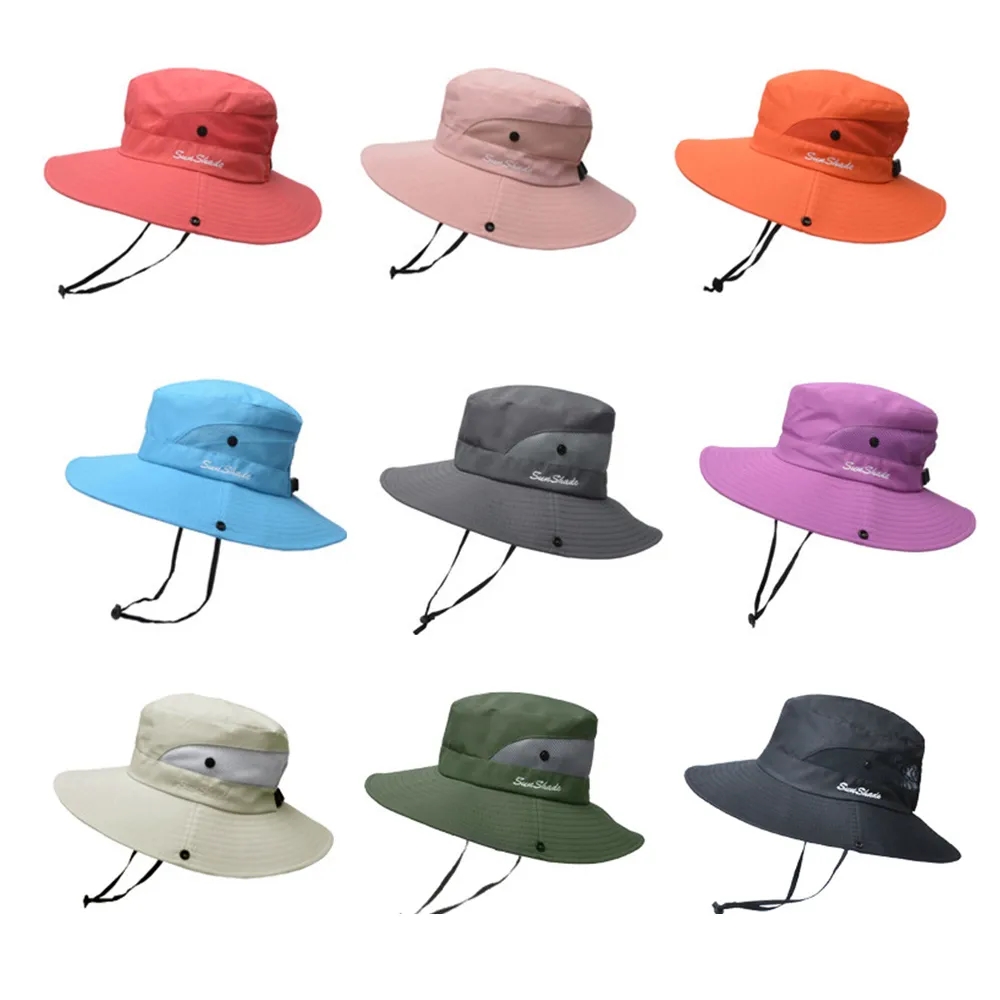 Outdoor Wide-Brim Foldable Sun Hat with Ponytail-Hole 4