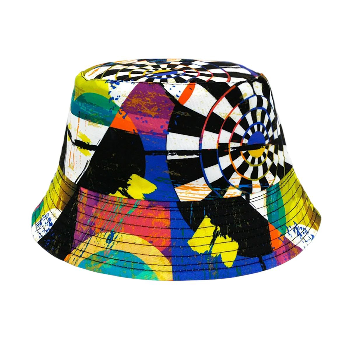 Plastic Tie Dye Hat with Foldable Double Sided Design 14