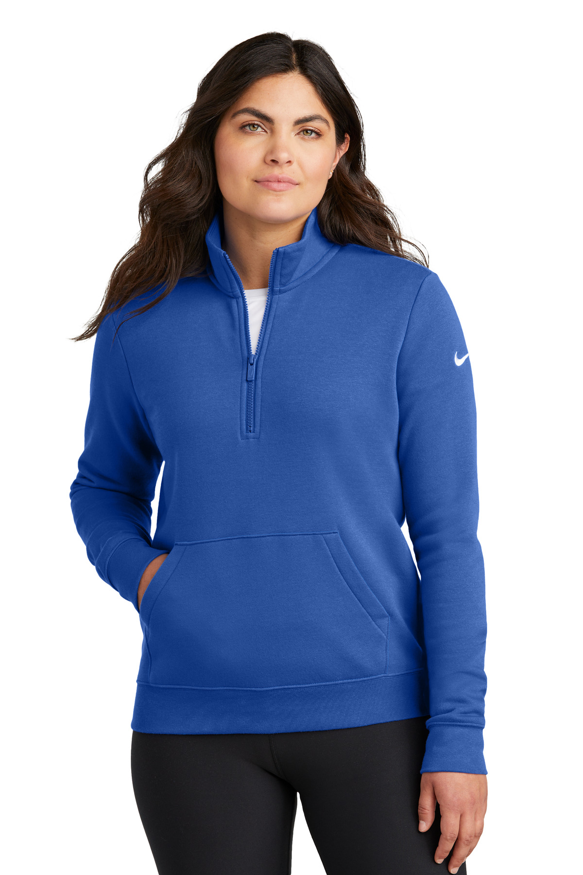 Nike Women's Club Fleece Sleeve Swoosh 1/2-Zip NKDX6720 103