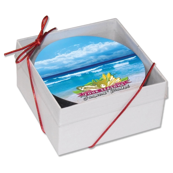 Ultra Vivid Recycled Wood Coaster Set of 2