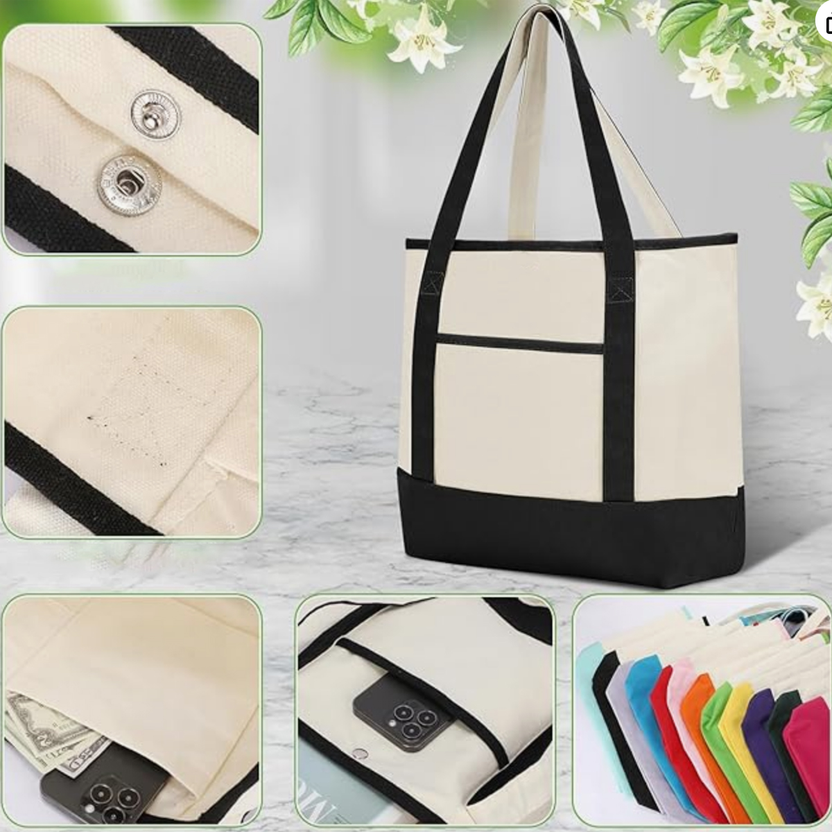 Customizable Canvas Boat Tote Bag with Logo Imprint, custom tote bag with logo imprint 2