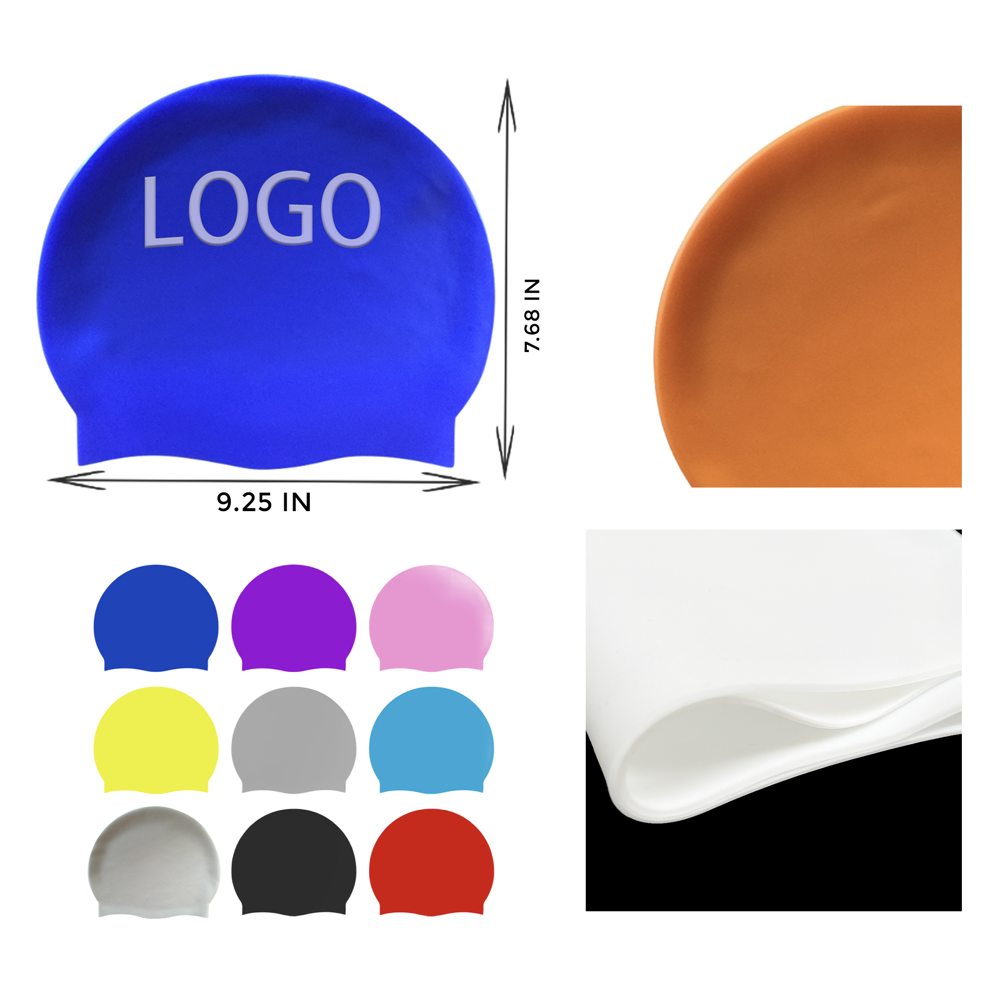 MOQ 50 PCS Comfortable Silicone Swimming Cap 2