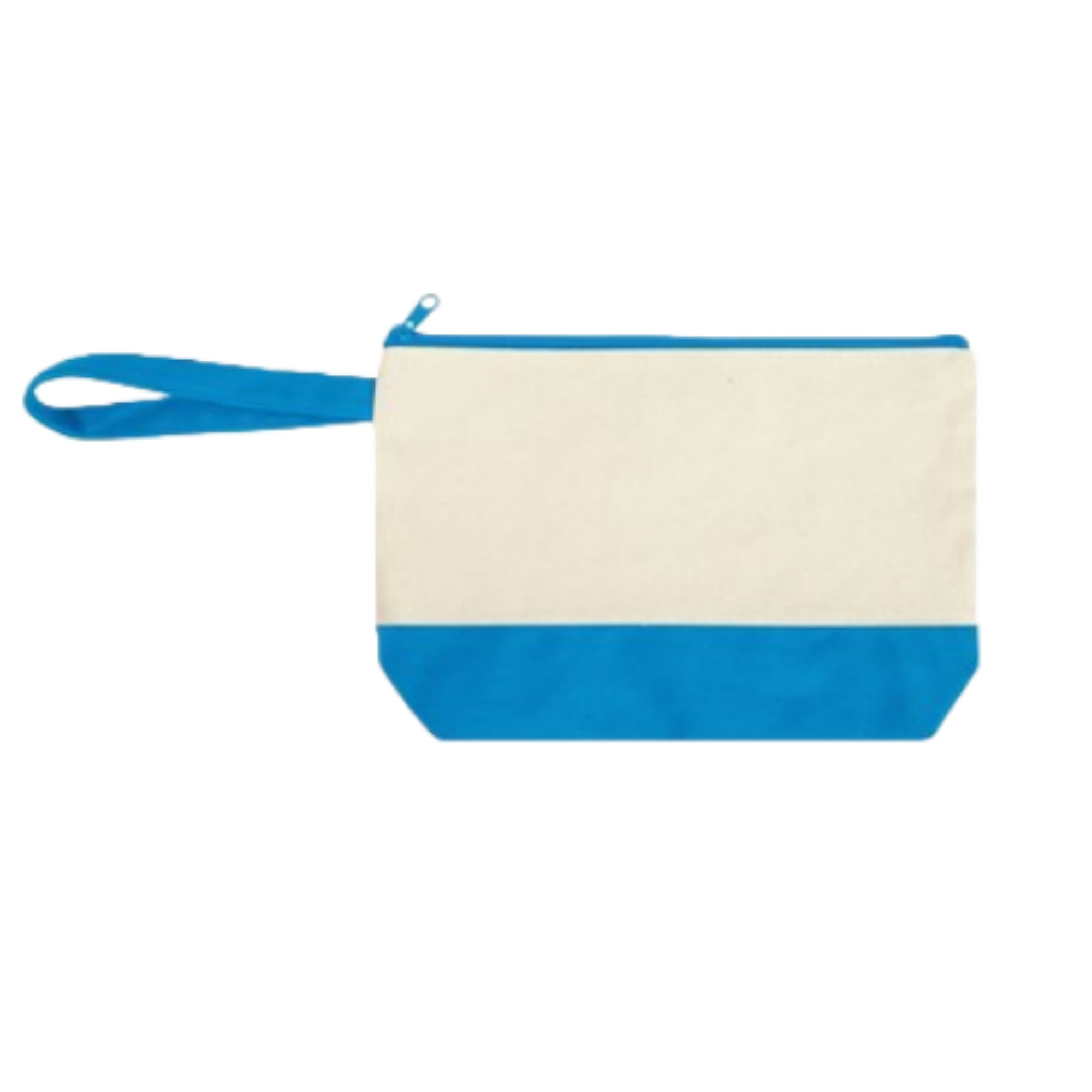 Two Tone Canvas Cosmetic Zipper Bag with Bottom & Strap 14