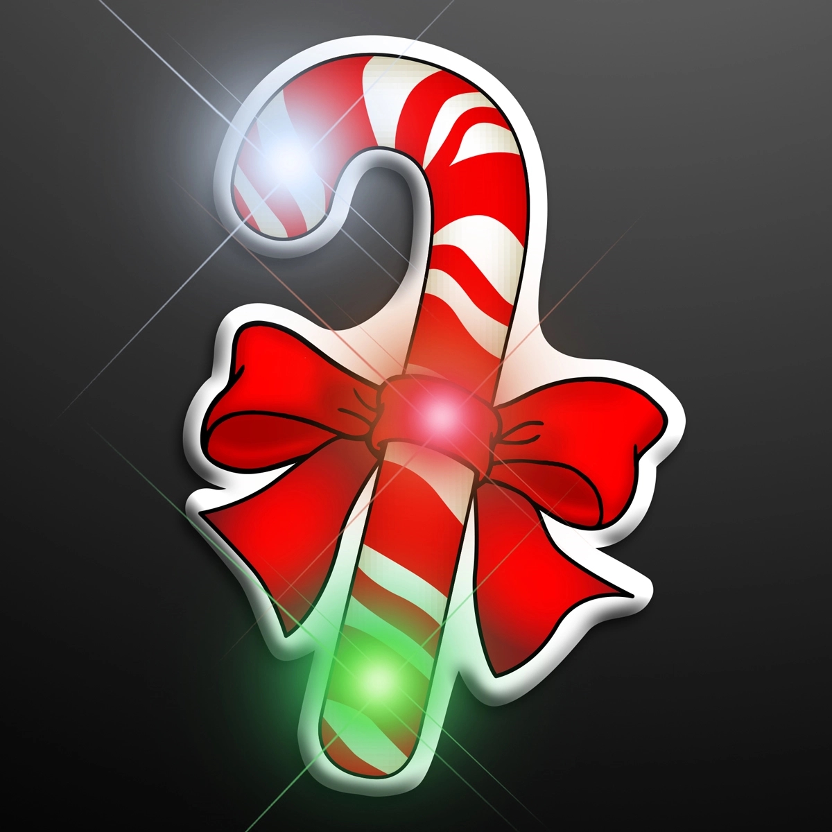 LED Candy Cane Christmas Pin 2