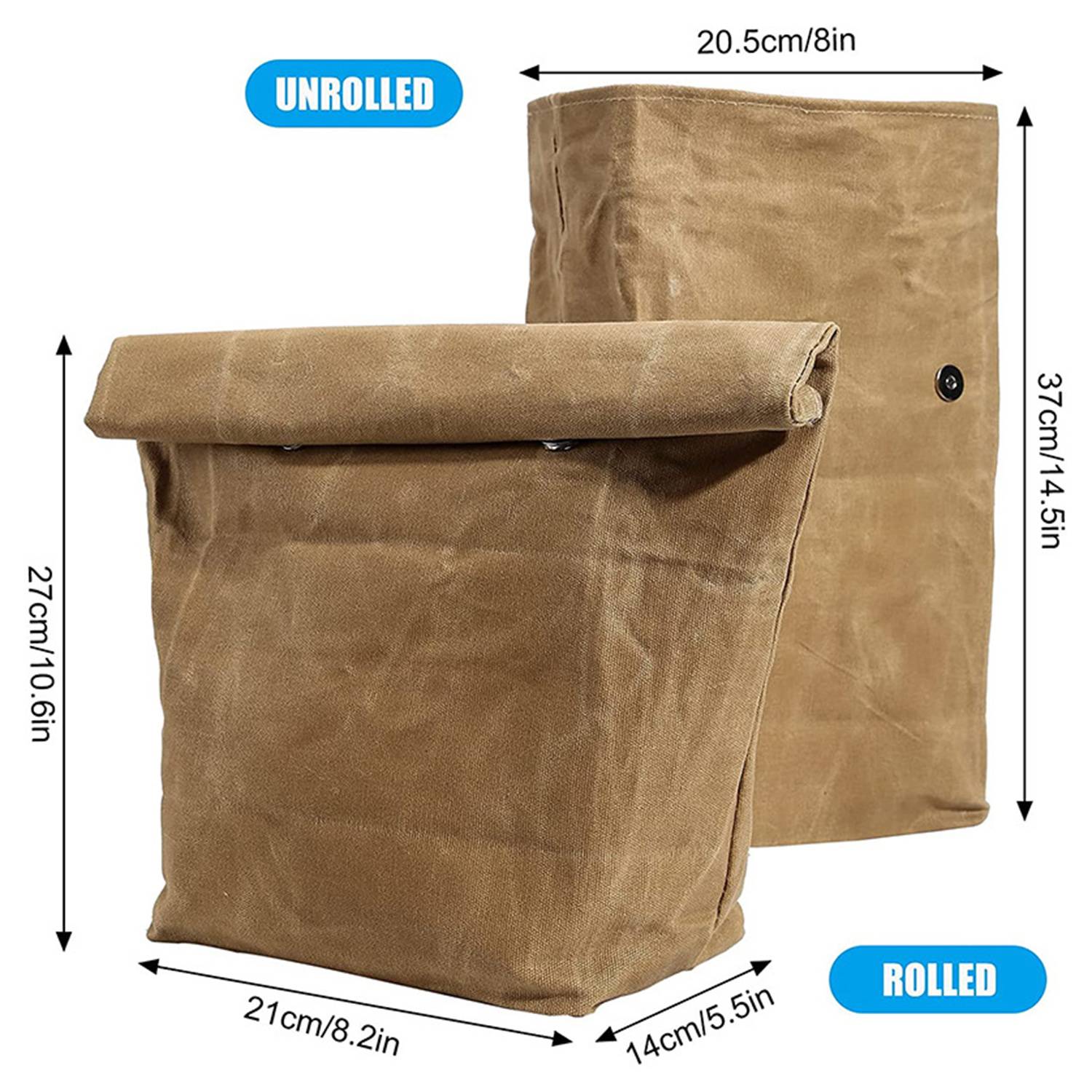 Oil Wax Canvas Lunch Insulation Bag 2