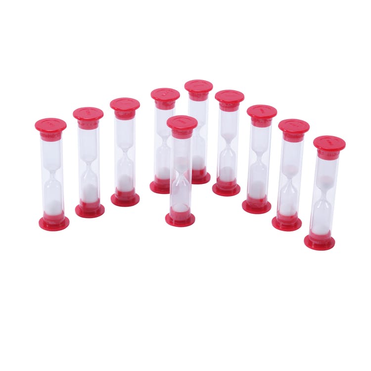 One Minute Sand Timers Hourglass Shape 10pk 2