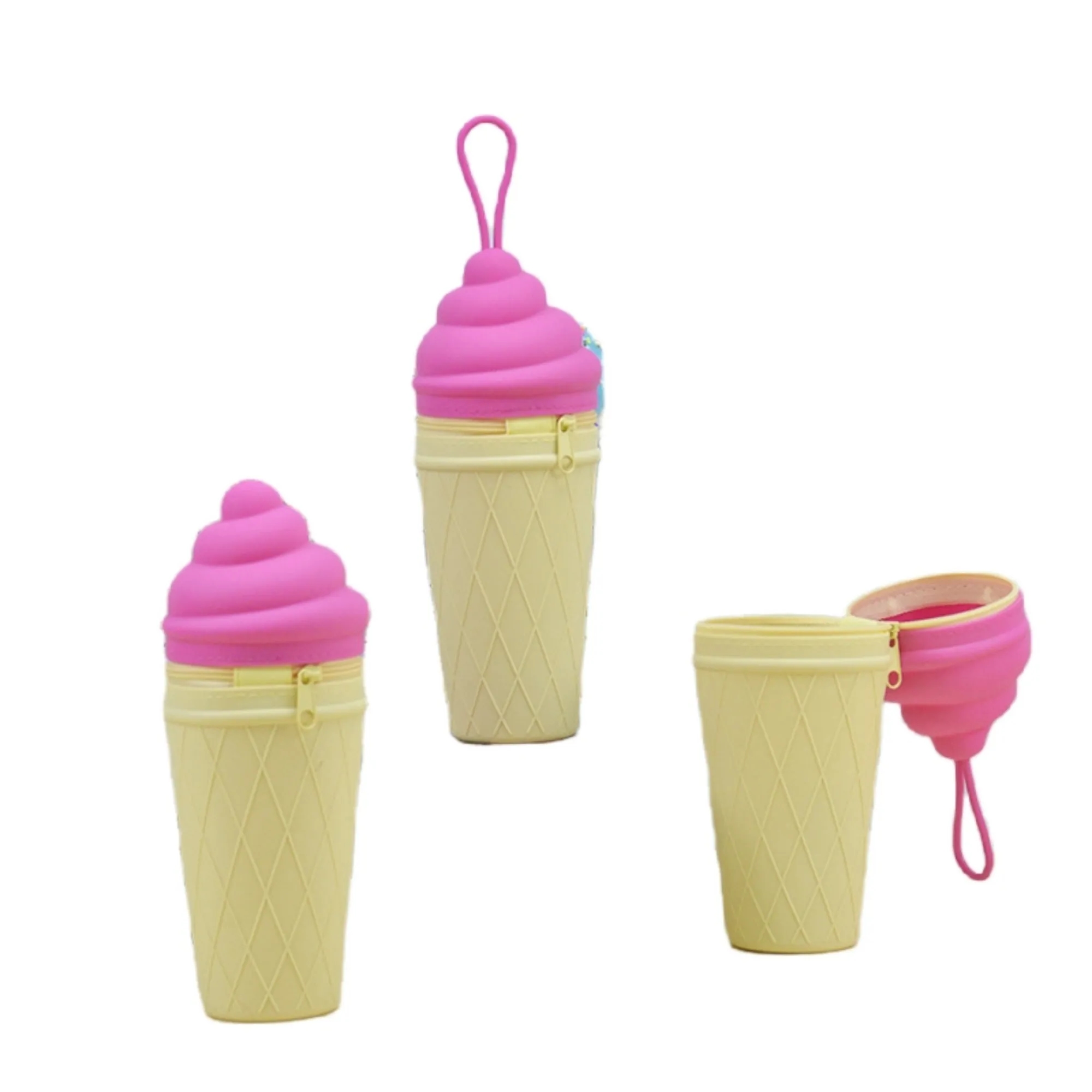 Novelty Cute Ice Cream Pencil Case Silicone Pouch 2
