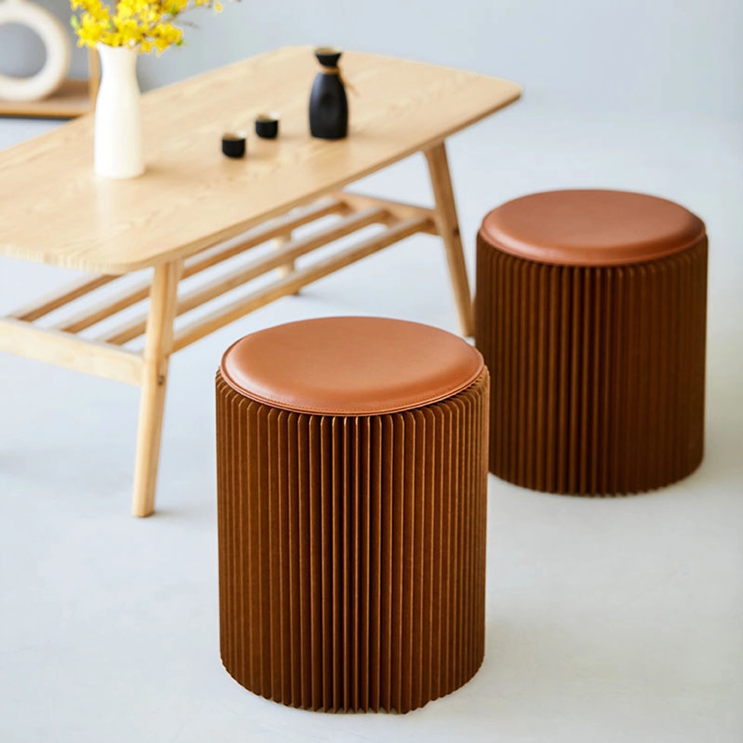Kraft Paper Stool - Folded Like A Book For Space Saving 4