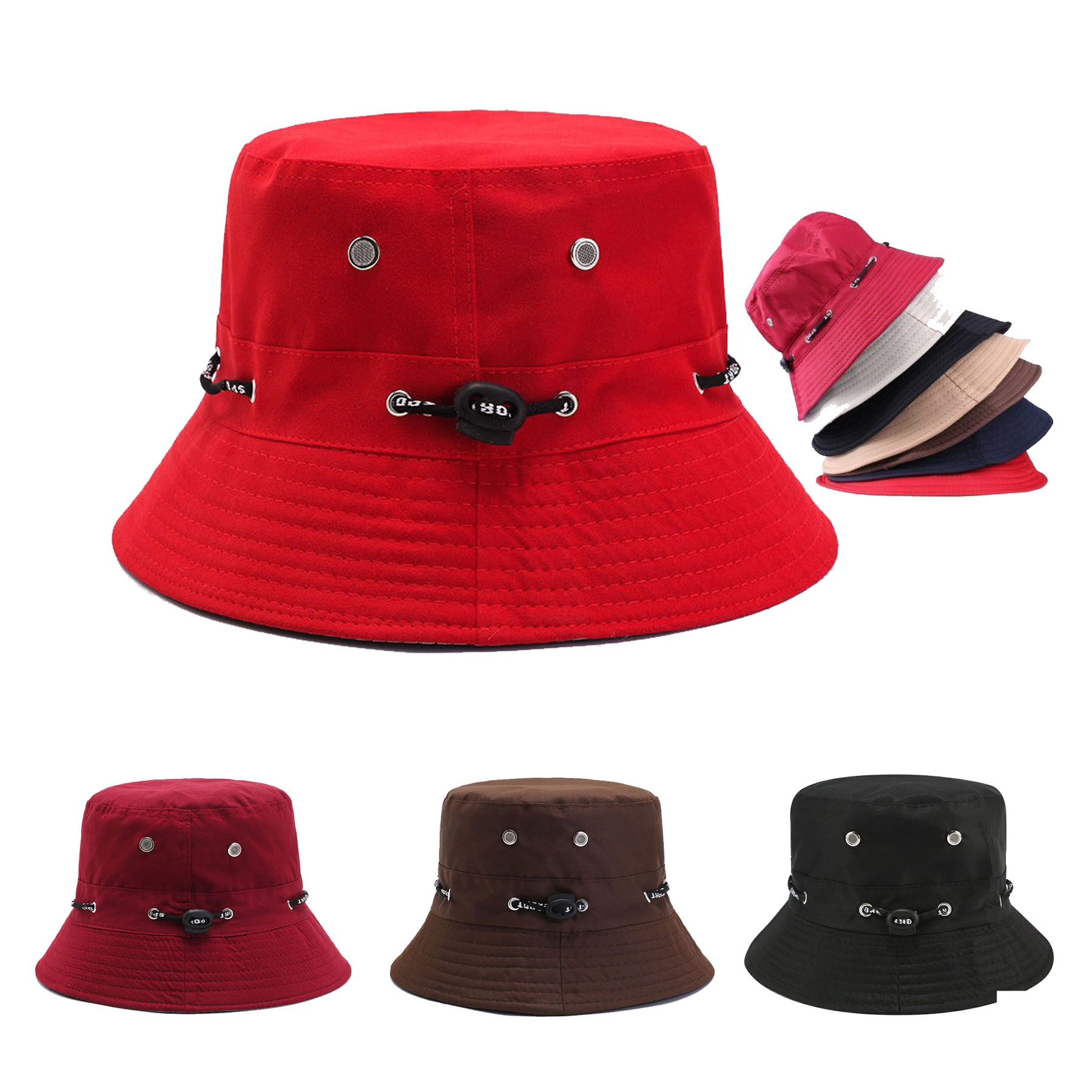 Summer Solid Color Threading Rope Fisherman's Hat 2