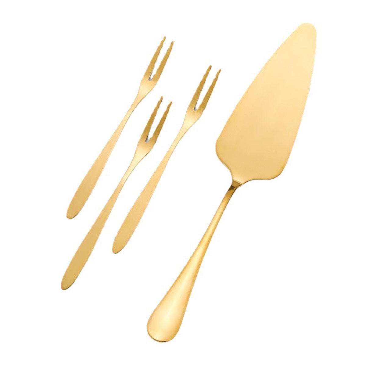 Stainless Steel Cake Knife And Fork Set 4