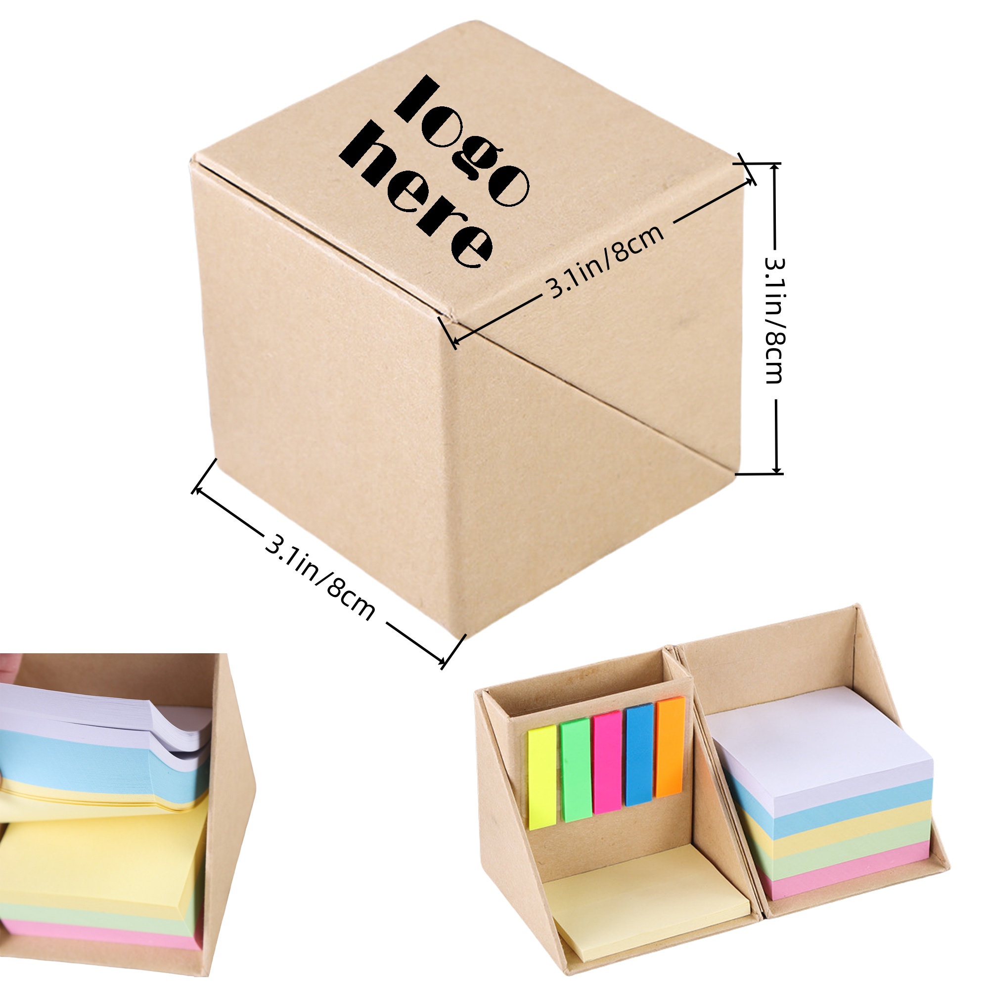 Multi-Color Sticky Notes Set with Pen Holder MOQ50 1