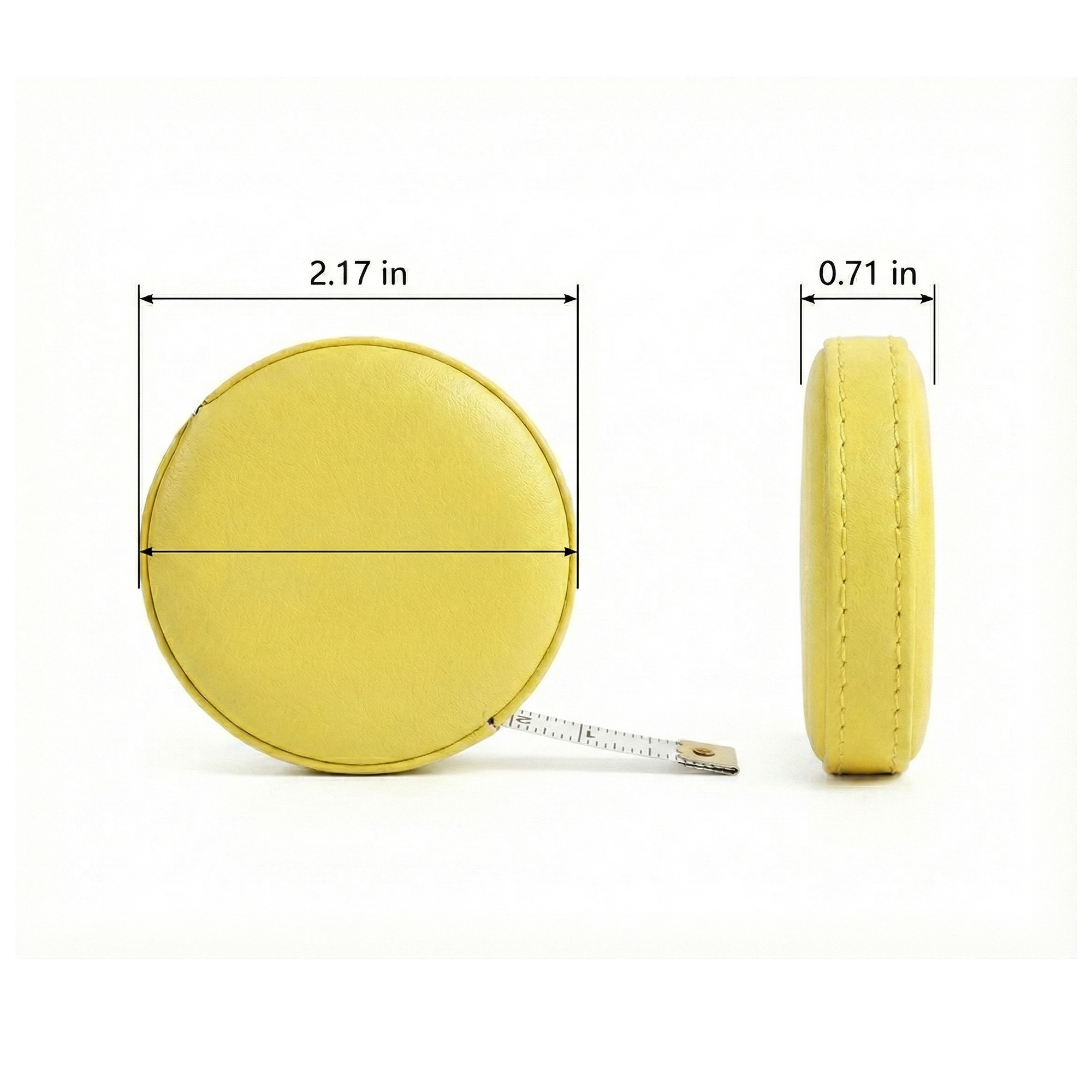 Round PU Leather Retractable Tape Measure 60 Inch 3