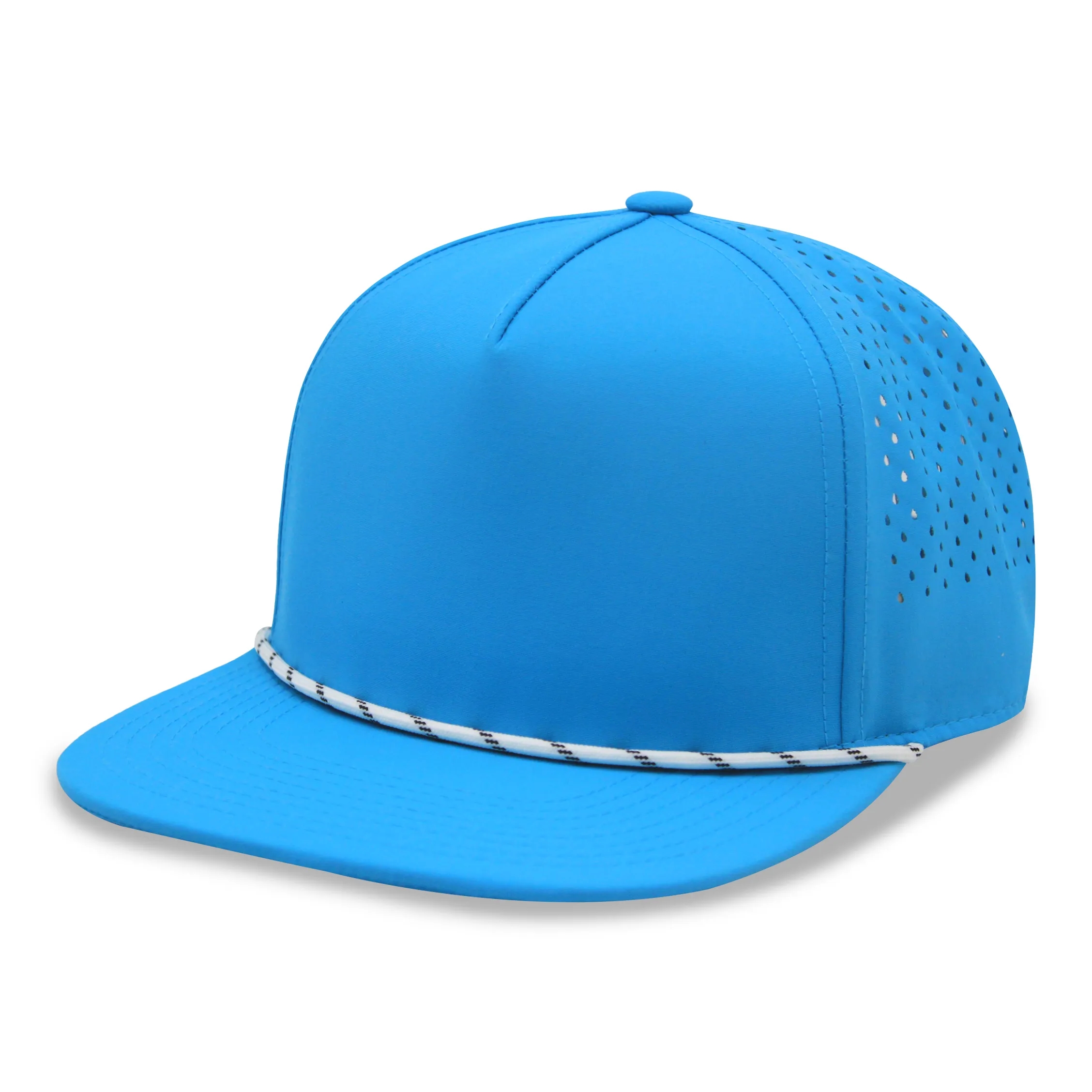 5 Panel Water Proof Nylon Hat w/Laser Cut Mesh Back