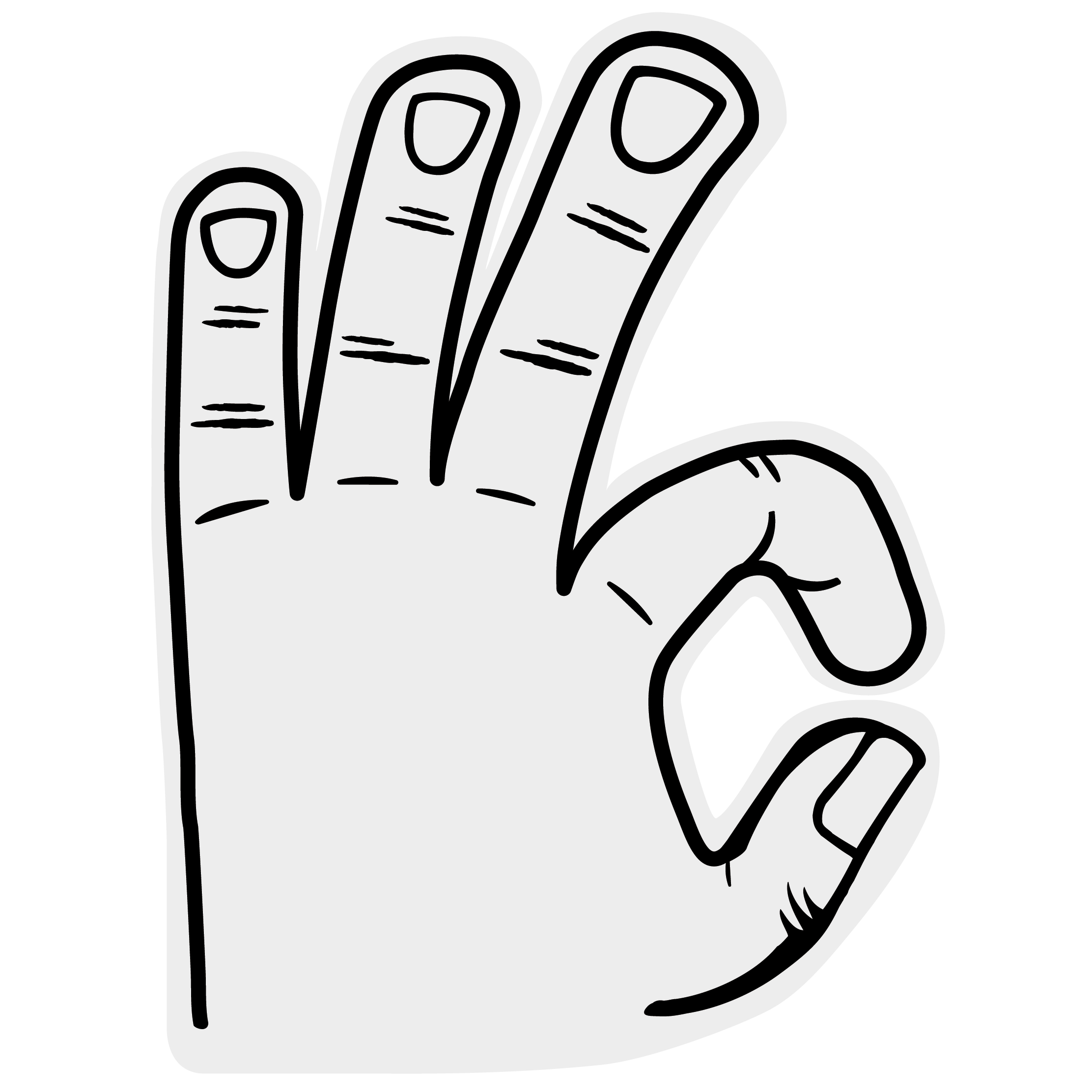 Basketball 3 Point Hand 12
