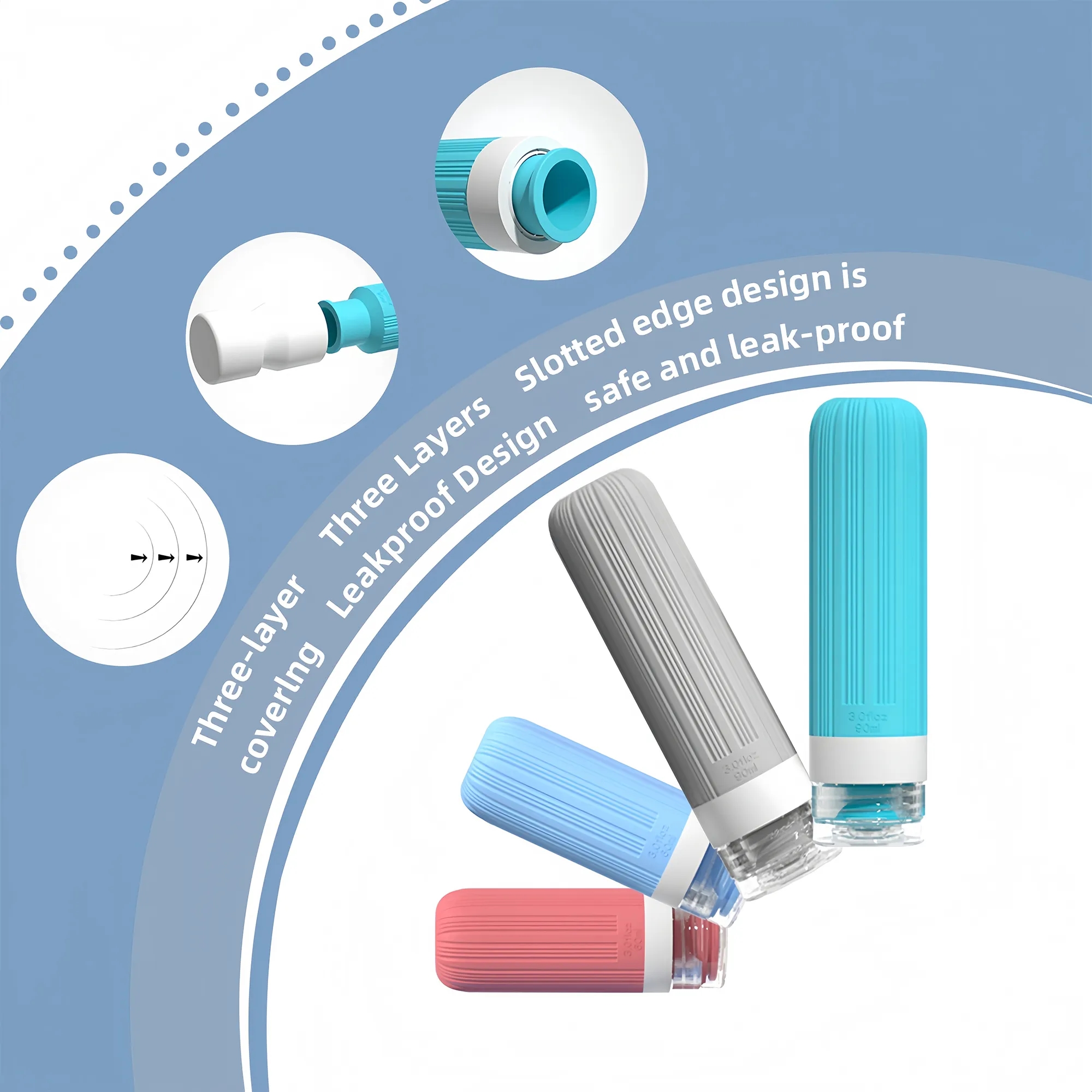 Portable Silicone Travel Bottle Set 4