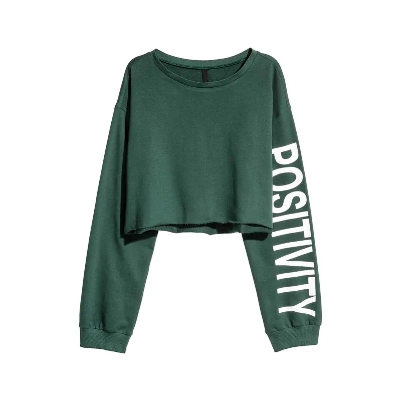 Printed Long Sleeve Crop Top 7